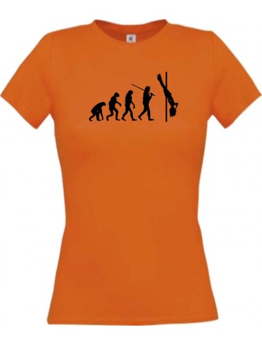 Lady T-Shirt  Evolution Sexy Girl Tabledance Lady Nachtclub, Party, orange, L