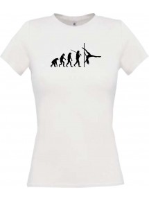 Lady T-Shirt  Evolution Sexy Girl Tabledance Lady Nachtclub, Hobby, weiss, L