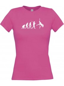 Lady T-Shirt  Evolution Sexy Girl Tabledance Lady Nachtclub, Dress, pink, L