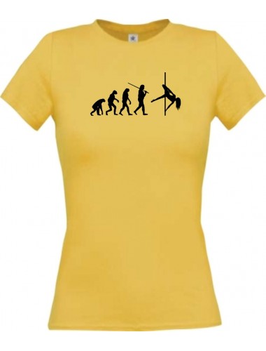 Lady T-Shirt  Evolution Sexy Girl Tabledance Lady Nachtclub, Dress, gelb, L