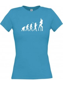 Lady T-Shirt  Evolution Sexy Girl Tabledance, türkis, L