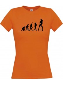 Lady T-Shirt  Evolution Sexy Girl Tabledance, orange, L