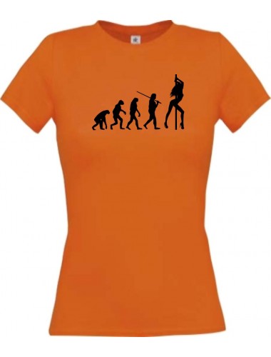 Lady T-Shirt  Evolution Sexy Girl Tabledance, orange, L