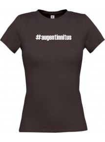 Lady T-Shirt augentinnitus hashtag, braun, L