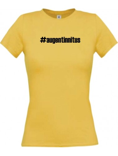 Lady T-Shirt augentinnitus hashtag, gelb, L