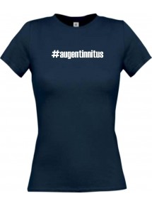 Lady T-Shirt augentinnitus hashtag, navy, L