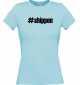 Lady T-Shirt shippen hashtag, hellblau, L
