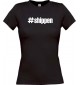 Lady T-Shirt shippen hashtag, schwarz, L