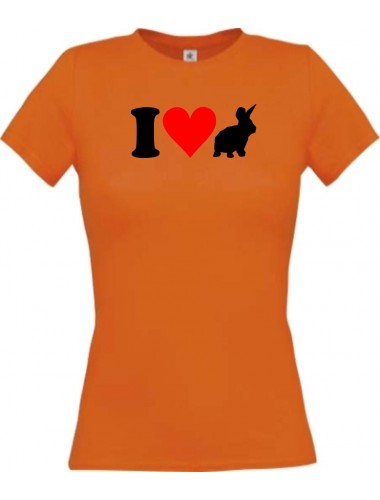 Lady T-Shirt lustige Tiere I love Tiere Hasen, kult