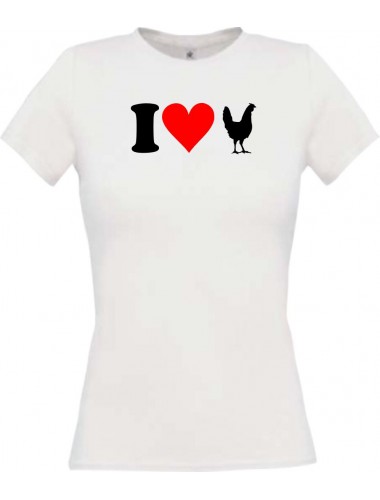 Lady T-Shirt lustige Tiere I love Tiere Hühner, kult