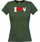 Lady T-Shirt lustige Tiere I love Tiere Hühner, kult, grün, L