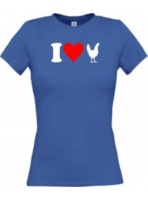 Lady T-Shirt lustige Tiere I love Tiere Hühner, kult, royal, L