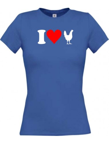 Lady T-Shirt lustige Tiere I love Tiere Hühner, kult, royal, L