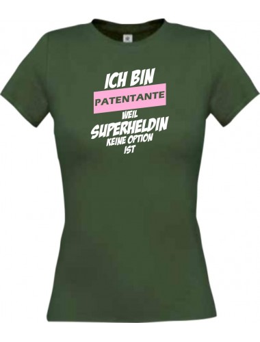 Lady T-Shirt Ich bin Patentante weil Superheldin keine Option ist