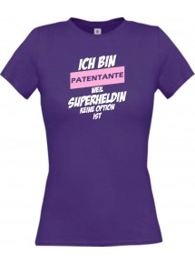 Lady T-Shirt Ich bin Patentante weil Superheldin keine Option ist, lila, L