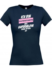 Lady T-Shirt Ich bin Patentante weil Superheldin keine Option ist, navy, L