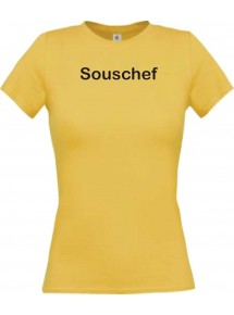 Lady T-Shirt Souschef Service Kochen Backen Großküche Koch Lehrling Sterne
