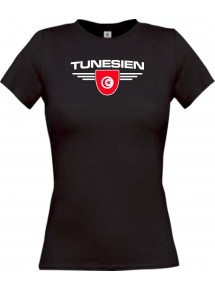 Lady T-Shirt Tunesien, Wappen, Land, Länder