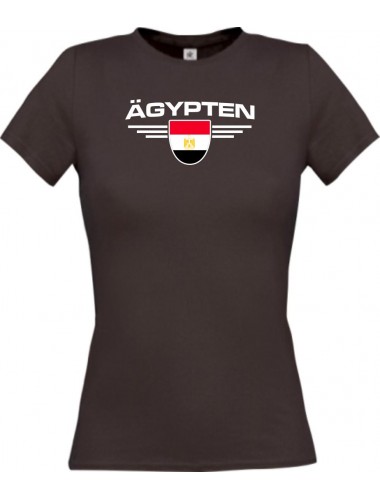 Lady T-Shirt Ägypten, Wappen, Land, Länder