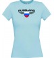 Lady T-Shirt Russland, Wappen, Land, Länder, hellblau, L
