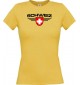 Lady T-Shirt Schweiz, Wappen, Land, Länder, gelb, L