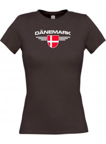 Lady T-Shirt Dänemark, Wappen, Land, Länder