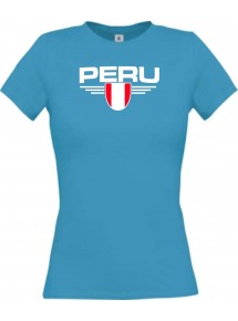 Lady T-Shirt Peru, Wappen, Land, Länder