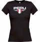 Lady T-Shirt Peru, Wappen, Land, Länder, schwarz, L