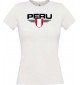 Lady T-Shirt Peru, Wappen, Land, Länder, weiss, L