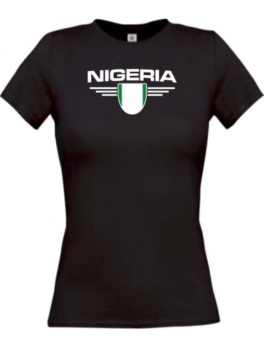 Lady T-Shirt Nigeria, Wappen, Land, Länder