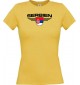 Lady T-Shirt Serbien, Wappen, Land, Länder, gelb, L