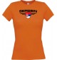Lady T-Shirt Serbien, Wappen, Land, Länder, orange, L