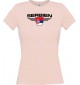 Lady T-Shirt Serbien, Wappen, Land, Länder, rosa, L