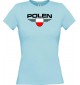 Lady T-Shirt Polen, Wappen, Land, Länder, hellblau, L