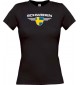Lady T-Shirt Schweden, Wappen, Land, Länder, schwarz, L