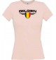 Lady T-Shirt Belgien, Wappen, Land, Länder, rosa, L