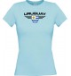 Lady T-Shirt Uruguay, Wappen mit Wunschnamen und Wunschnummer Land, Länder, hellblau, L