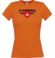 Lady T-Shirt Tunesien, Wappen mit Wunschnamen und Wunschnummer Land, Länder, orange, L