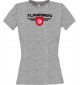 Lady T-Shirt Tunesien, Wappen mit Wunschnamen und Wunschnummer Land, Länder, sportsgrey, L
