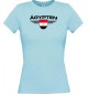 Lady T-Shirt Ägypten, Wappen mit Wunschnamen und Wunschnummer Land, Länder, hellblau, L