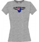 Lady T-Shirt Australien, Wappen mit Wunschnamen und Wunschnummer Land, Länder, sportsgrey, L