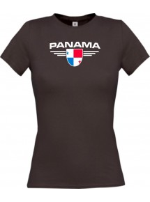 Lady T-Shirt Panama, Wappen mit Wunschnamen und Wunschnummer Land, Länder