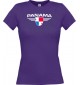 Lady T-Shirt Panama, Wappen mit Wunschnamen und Wunschnummer Land, Länder, lila, L