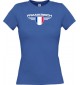 Lady T-Shirt Frankreich, Wappen mit Wunschnamen und Wunschnummer Land, Länder, royal, L