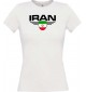 Lady T-Shirt Iran, Wappen mit Wunschnamen und Wunschnummer Land, Länder, weiss, L