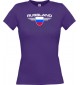 Lady T-Shirt Russland, Wappen mit Wunschnamen und Wunschnummer Land, Länder, lila, L