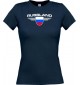 Lady T-Shirt Russland, Wappen mit Wunschnamen und Wunschnummer Land, Länder, navy, L