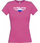 Lady T-Shirt Russland, Wappen mit Wunschnamen und Wunschnummer Land, Länder, pink, L