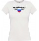Lady T-Shirt Russland, Wappen mit Wunschnamen und Wunschnummer Land, Länder, weiss, L