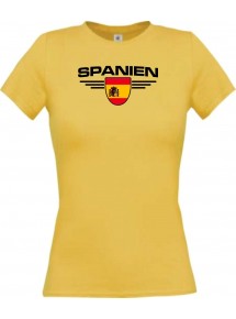 Lady T-Shirt Spanien, Wappen mit Wunschnamen und Wunschnummer Land, Länder